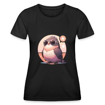 Vogel Vögel Lustige Tiere Waldbewohner Tier - Frauen Funktions-T-Shirt - Schwarz - Vorne - AI Model Female 172 light (172cm)