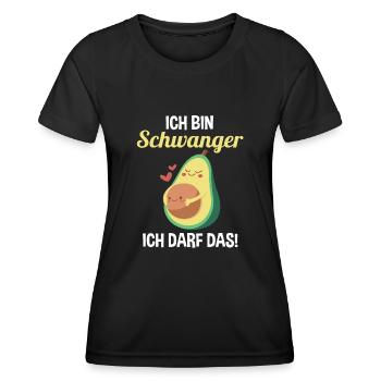 Avocado Ich Bin Schwanger Ich Darf Das - Frauen Funktions-T-Shirt - Schwarz - Vorne - AI Model Female 172 light (172cm)