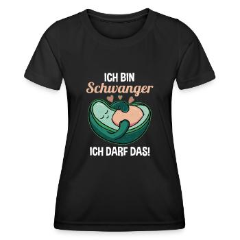 Schwangerschaft Avocado Ich Bin Schwanger Ich Darf - Frauen Funktions-T-Shirt - Schwarz - Vorne - AI Model Female 172 light (172cm)