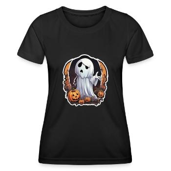 Geist geist Kostüm Geist Halloween Gespenst - Frauen Funktions-T-Shirt - Schwarz - Vorne - AI Model Female 172 light (172cm)