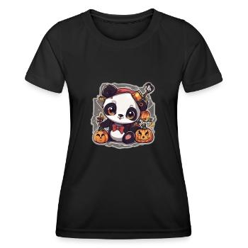 Panda Panda Halloween Pandas Panda Baby - Frauen Funktions-T-Shirt - Schwarz - Vorne - AI Model Female 172 light (172cm)