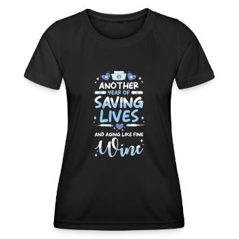 Krankenschwester Geburtstagsgeschenk - Frauen Funktions-T-Shirt - Schwarz - Vorne - AI Model Female 172 light (172cm)