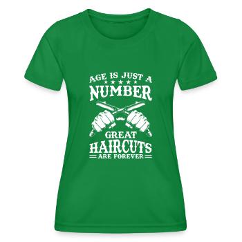 Barber Job Birthday Gift - Women's Functional T-Shirt - kelly green - Front - AI Model Female 172 dark (172cm)