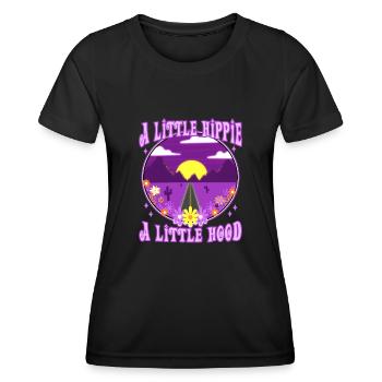 A Little Hippie A Little Hood - Frauen Funktions-T-Shirt - Schwarz - Vorne - AI Model Female 172 light (172cm)