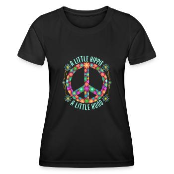 Un peu hippie Un petit capot - T-shirt sport Femme - noir - Devant - AI Model Female 172 light (172cm)