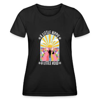 A Little Hippie A Little Hood - Frauen Funktions-T-Shirt - Schwarz - Vorne - AI Model Female 172 light (172cm)