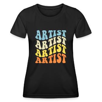 Artiste - T-shirt sport Femme - noir - Devant - AI Model Female 172 light (172cm)