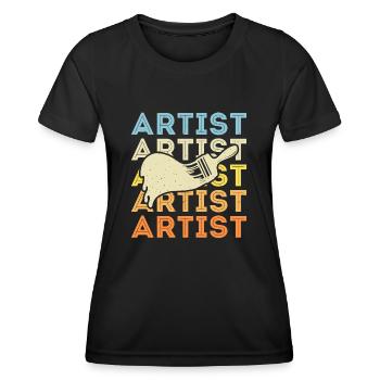 Artiste - T-shirt sport Femme - noir - Devant - AI Model Female 172 light (172cm)
