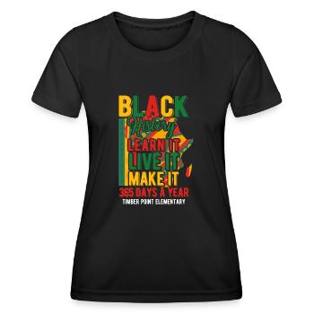 Black History Month Black History - Frauen Funktions-T-Shirt - Schwarz - Vorne - AI Model Female 172 light (172cm)