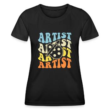 Artiste - T-shirt sport Femme - noir - Devant - AI Model Female 172 light (172cm)