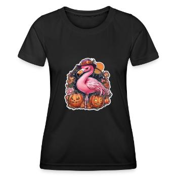 Flamingo Pink Flamingo Flamingo Halloween - Frauen Funktions-T-Shirt - Schwarz - Vorne - AI Model Female 172 light (172cm)