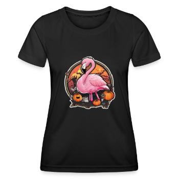 Flamingo Pink Flamingo Flamingo Halloween - Frauen Funktions-T-Shirt - Schwarz - Vorne - AI Model Female 172 light (172cm)