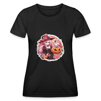 Flamingo Pink Flamingo Flamingo Halloween - Frauen Funktions-T-Shirt - Schwarz - Vorne - AI Model Female 172 light (172cm)