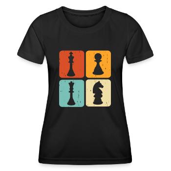 Schach - Frauen Funktions-T-Shirt - Schwarz - Vorne - AI Model Female 172 light (172cm)