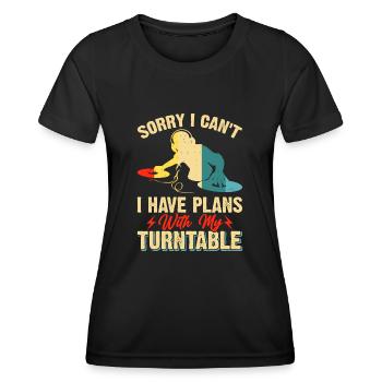 Dj - Frauen Funktions-T-Shirt - Schwarz - Vorne - AI Model Female 172 light (172cm)
