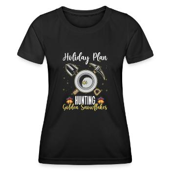 Orpaillage de l’or creusant l’or Dicton de Noël - T-shirt sport Femme - noir - Devant - AI Model Female 172 light (172cm)