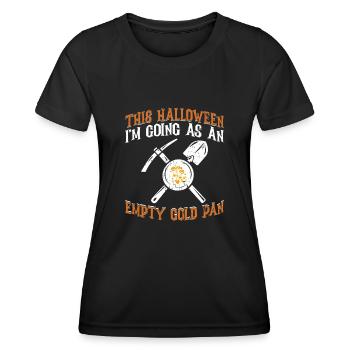 Pour Halloween, j’y vais comme une casserole d’or vide - T-shirt sport Femme - noir - Devant - AI Model Female 172 light (172cm)