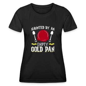 Hanté par une casserole d’or vide - orpaillage - T-shirt sport Femme - noir - Devant - AI Model Female 172 light (172cm)