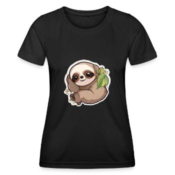 Sloth Sloth Sloth Baby Sloth Funny - Women's Functional T-Shirt - black - Front - AI Model Female 172 light (172cm)
