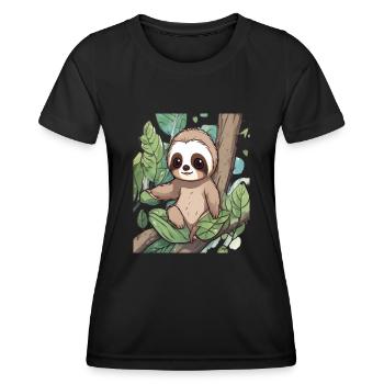Sloth Sloth Sloth Baby Sloth Funny - Women's Functional T-Shirt - black - Front - AI Model Female 172 light (172cm)