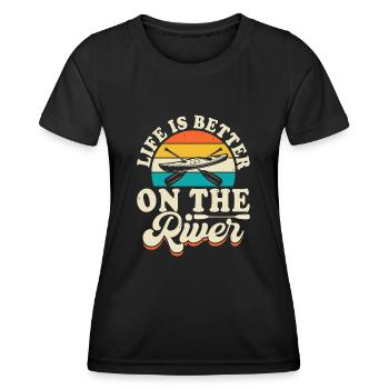 Kajak Kajakfahrer Kajaker - Frauen Funktions-T-Shirt - Schwarz - Vorne - AI Model Female 172 light (172cm)