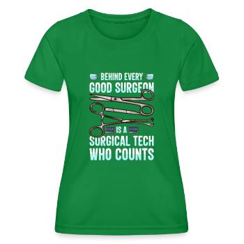 Scrub Tech Surgical Technician Surgical Technologist - Women's Functional T-Shirt - kelly green - Front - AI Model Female 172 dark (172cm)