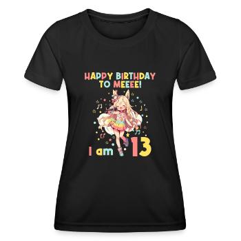 Anime Mandga K-Pop KPop Mädchen 13. Geburtstag - Frauen Funktions-T-Shirt - Schwarz - Vorne - AI Model Female 172 light (172cm)