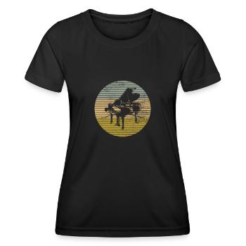 Klavier - Frauen Funktions-T-Shirt - Schwarz - Vorne - AI Model Female 172 light (172cm)