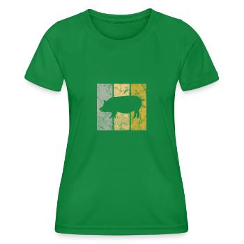 Pig - Women's Functional T-Shirt - kelly green - Front - AI Model Female 172 dark (172cm)