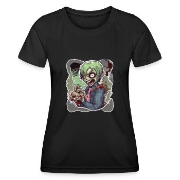 Zombie Zombie Halloween Zombie Kostüm Untote - Frauen Funktions-T-Shirt - Schwarz - Vorne - AI Model Female 172 light (172cm)