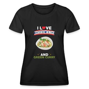 Green Curry Thailand Thai Küche - Frauen Funktions-T-Shirt - Schwarz - Vorne - AI Model Female 172 light (172cm)
