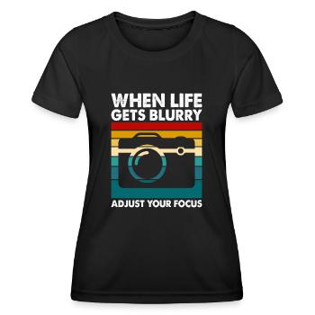 Fotograf - Frauen Funktions-T-Shirt - Schwarz - Vorne - AI Model Female 172 light (172cm)