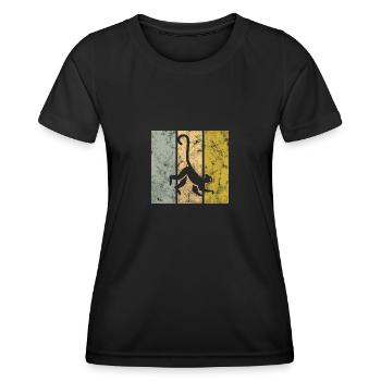 Affe - Frauen Funktions-T-Shirt - Schwarz - Vorne - AI Model Female 172 light (172cm)