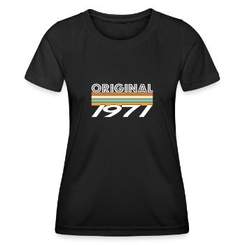 Original 1971 - Frauen Funktions-T-Shirt - Schwarz - Vorne - AI Model Female 172 light (172cm)