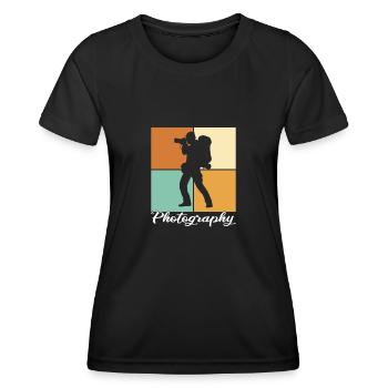 Fotografie - Frauen Funktions-T-Shirt - Schwarz - Vorne - AI Model Female 172 light (172cm)
