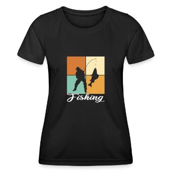 Angling - Women's Functional T-Shirt - black - Front - AI Model Female 172 light (172cm)