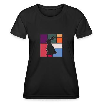 Lièvre - T-shirt sport Femme - noir - Devant - AI Model Female 172 light (172cm)