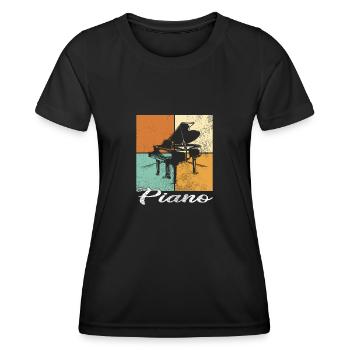 Klavier - Frauen Funktions-T-Shirt - Schwarz - Vorne - AI Model Female 172 light (172cm)