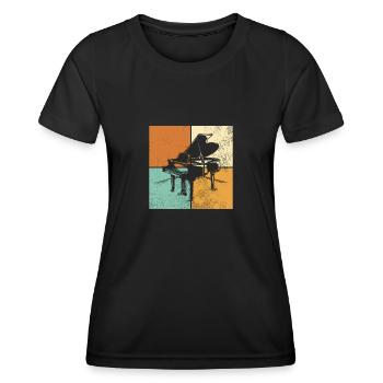 Klavier - Frauen Funktions-T-Shirt - Schwarz - Vorne - AI Model Female 172 light (172cm)