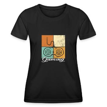 Gaming - Frauen Funktions-T-Shirt - Schwarz - Vorne - AI Model Female 172 light (172cm)