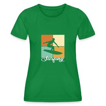 Surfen - Frauen Funktions-T-Shirt - Kelly Green - Vorne - AI Model Female 172 dark (172cm)