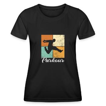 Parkour - T-shirt sport Femme - noir - Devant - AI Model Female 172 light (172cm)