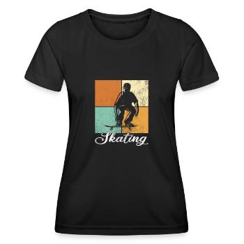 Patinage - T-shirt sport Femme - noir - Devant - AI Model Female 172 light (172cm)