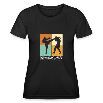 MMA - T-shirt sport Femme - noir - Devant - AI Model Female 172 light (172cm)