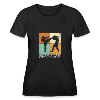 MMA - T-shirt sport Femme - noir - Devant - AI Model Female 172 light (172cm)