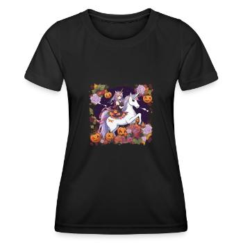 Licorne Halloween Licornes Licorne Helloween - T-shirt sport Femme - noir - Devant - AI Model Female 172 light (172cm)