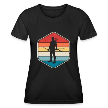Archer Tir à l’arc - T-shirt sport Femme - noir - Devant - AI Model Female 172 light (172cm)