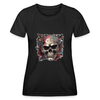 Skulls Skull Skull Skull Bones - Women's Functional T-Shirt - black - Front - AI Model Female 172 light (172cm)