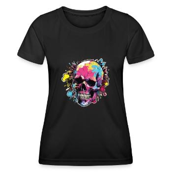 Skulls Skull Skull Skull Bones - Women's Functional T-Shirt - black - Front - AI Model Female 172 light (172cm)