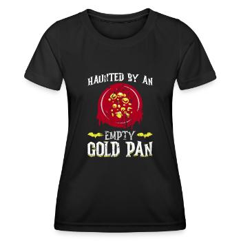 Hanté par une casserole d’or vide - orpaillage - T-shirt sport Femme - noir - Devant - AI Model Female 172 light (172cm)